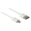 Image de Delock Slim High Quality - Câble HDMI avec Ethernet - 19 pin micro HDMI Type D mâle pour HDMI mâle - 2 m - triple paire torsadée blindée - blanc - support 4K