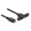 Image de Delock - Rallonge de câble USB - Micro-USB de type B (M) pour Micro-USB de type B (F) rackable sur panneau - USB 2.0 - 25 cm - noir
