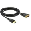 Image de Delock - Câble adaptateur - liaison simple - DisplayPort (M) pour DVI-D (M) - DisplayPort 1.2a - 3 m - passif - noir