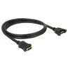 Image de Delock - Câble HDMI avec Ethernet - HDMI femelle pour HDMI femelle vissable - 1 m - noir - support 4K
