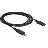 Image de Delock - Câble d'extension USB - 24 pin USB-C (M) pour 24 pin USB-C (F) - USB 3.1 Gen 1 - 3 A - 1.5 m - noir