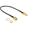 Image de Delock - Câble d'antenne - RP-SMA (F) pour RP-SMA (M) - 20 cm - RG-174 - noir