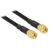 Image de Câble de raccordement pour antenne WiFi Delock 88893 [1x SMA mâle - 1x SMA mâle] 10.00 m noir contacts dorés