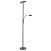 Image de Paul Neuhaus Design Lampadaire / Lampe De Sol / Lampe Sur Pied / Luminaire / Lumiere / ÃÂClairage Noir Avec Led Avec Variateur Tactile Et Bras De Lecture - Hanz Acier Noir Oblongue /...