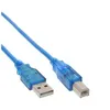 Image de InLine - Câble USB - USB (M) pour USB type B (M) - 3 m - bleu transparent