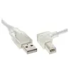 Image de InLine - Câble USB - USB (M) pour USB type B (M) - USB 2.0 - 2 m - connecteur à 90 ° - transparent