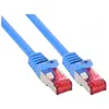 Image de Câble de raccordement InLine® S / FTP PiMF Cat.6 PVC CCA 250 MHz bleu 1 m