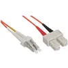 Image de InLine - Cordon de raccordement - LC multi-mode (M) pour SC multi-mode (M) - 0.5 m - fibre optique - duplex - 50 / 125 microns - OM2 - sans halogène - orange