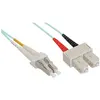 Image de InLine - Cordon de raccordement - LC multi-mode (M) pour SC multi-mode (M) - 25 m - fibre optique - duplex - 50 / 125 microns - OM3 - sans halogène - turquoise