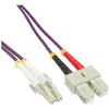 Image de InLine - Cordon de raccordement - LC multi-mode (M) pour SC multi-mode (M) - 0.5 m - fibre optique - duplex - 50 / 125 microns - OM4 - sans halogène - violet
