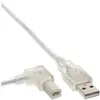 Image de InLine - Câble USB - USB (M) pour USB type B (M) angle gauche - USB 2.0 - 30 cm - transparent