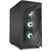 Image de Sharkoon Sharkoon Rebel C80m RGB ATX Black Rebel C80M RGB - Boîtier moyen tour - Noir - RGB