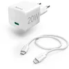 Image de Hama Chargeur rapide avec câble Lightning, chargeur mini, PD, 20W, 1 m, blanc