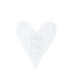 Image de Pendentif coeur en bois blanc et Ã©criture argentÃ©e