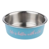 Image de Gamelle en inox TIAKI "Better With A Cat" pour chat - capacité : 850 mL, 17,2 cm de diamètre