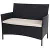 Image de Banc De Jardin Halden En Polyrotin, Banquette   Anthracite, Coussin CrÃ¨me