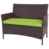 Image de Banc De Jardin Halden En Polyrotin, Banquette   Marron ChinÃ©, Coussin Vert