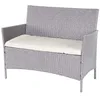 Image de Banc De Jardin Halden En Polyrotin   Gris, Coussin Couleur CrÃ¨me