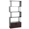 Image de Bibliothèque MENDLER HWC-A27 Compartiment de rangement avec porte 183x80cm brun foncé