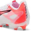 Image de Puma Chaussures De Football Ultra 5 Match Fg/Ag Unisexe, Chaussures, Blanc/Noir/Glowing Rouge, 40.5