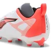 Image de Puma Chaussures De Football Ultra 5 Play Fg/Ag Enfant Et Adolescent, Chaussures, Blanc/Noir/Glowing Rouge, 28