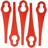 Image de vhbw 5x Lames compatible avec Einhell GATE 18 Li, GC-CT 18/24 Li, GC-BG-CT 18/1 Li taille gazon - Lames de rechange, rouge, nylon / plastique