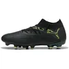 Image de Puma Puma Chaussure De Football Future 8 Match Fg/Ag Unisexe, Chaussures, Noir/Fizzy Light/Vert Terrain, 45