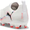 Image de Puma Chaussures De Football Sans Lacets Future 8 Match Fg/Ag Enfant Et Adolescent, Chaussures, Blanc/Noir/Glowing Rouge, 28