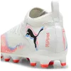 Image de Puma Chaussures De Football Future 8 Match Fg/Ag Enfant Et Adolescent, Chaussures, Blanc/Noir/Glowing Rouge, 29