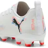 Image de Puma Chaussures De Football Future 8 Play Fg/Ag Enfant Et Adolescent, Chaussures, Blanc/Noir/Glowing Rouge, 35.5