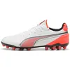 Image de Puma Puma Chaussure De Football King Ultimate Mg Unisexe, Chaussures, Blanc/Silver/Glowing Rouge, 45