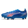 Image de Puma Chaussure De Football Ultra 6 Match Fg/Ag Unisexe, Chaussures, Ultra Bleu/Blanc/Glowing Rouge, 42