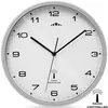 Image de Horloge radio pilotée Ø 31cm changement heure automatique - Blanc / Argent