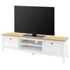 Image de Finori Bergen Meuble Tv 2 Tiroirs - Décor Chene Artisan Et Blanc - L 160 X P 45 X H 40 Cm