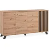 Image de Buffet 3 Portes Et 4 Tiroirs Effet Bois - L160 X H85 Cm