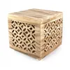 Image de HomeStyle4U Table De Chevet Bois Cube Nature
