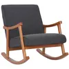 Image de Chaise a bascule Morelia en tissu avec pieds Noyer , Gris foncé