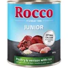 Image de 6x800g Rocco Junior volaille, gibier, riz - Pâtée pour chien