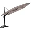 Image de Jardideco Parasol Déportée 3 X 3 M Inclinable 5 Positions Taupe - Jardideco