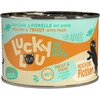 Image de 6x200g Lucky Lou Lifestage Adult volaille & truite nourriture pour chat humide