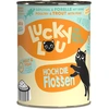 Image de 6x 400g Lucky Lou Lifestage Adult volaille & truite nourriture pour chat humide