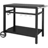 Image de Royal Gourmet Desserte Plancha ExtÃ©rieure, Chariot Pour Barbecue En MÃ©tal Avec Grande Surface De Travail, AdaptÃ© Pour Dessertes De Jardin, Four A Pizza, 100,5 X 59 X 81 Cm