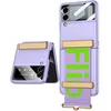 Image de Coque Pour Samsung Galaxy Z Flip 3 5G HAOBUY support de téléphone caché avec sangle - Violet
