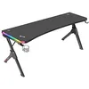 Image de Mars Gaming Mgdxlrgb, Table De Jeu Rgb Ergonomique, Tapis Total, Porte-Casque + Bouteille, 160x60cm, Noir