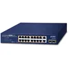 Image de PLANET 16-Port 10/100/1000T 802.3at Non-gÃ©rÃ© Gigabit Ethernet (10/100/1000) Connexion Ethernet, supportant l'alimentation via ce port (PoE) Bleu