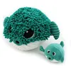 Image de Peluche GÃ©ante Poisson Globe Et Son BÃ©bÃ© Vert Gobetou Les Ptipotos - Les DÃ©glingos