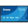 Image de Iiyama iiyama ProLite TE7513A-B1AG - Classe de diagonale 75" (74.5" visualisable) écran LCD rétro-éclairé par LED - signalétique numérique interactive - avec écran tactile (multi-touch) / capacité PC en...