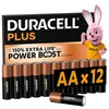 Image de DURACELL Plus Lot de 12 piles AA alcalines 1,5 V, durent jusquÂ¿Ã  150 % plus longtemps* grÃ¢ce aux Actifs POWER BOOST**, fiables pour vos appareils du quotidien, emballage 0 % de plastique, conservation garantie 10 ans - LR6 MN1500