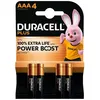 Image de Pack de 4 piles alcalines Duracell Plus MN2400 AAA 1,5 V Noir et Orange