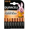 Image de Pack de 8 piles alcalines Duracell Plus MN2400 AAA 1,5 V Noir et Orange
